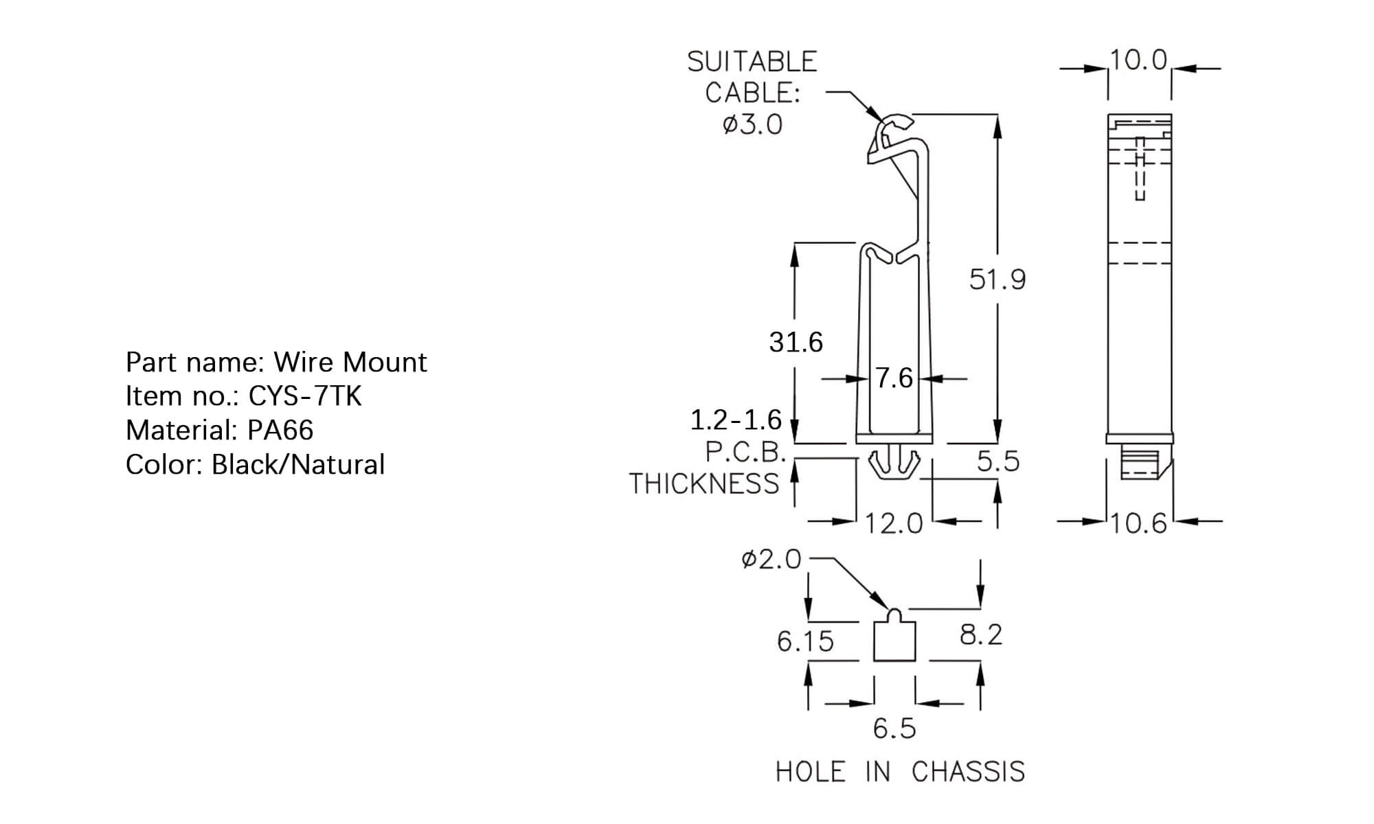 Plastic Wire Mount CYS-7TK